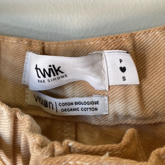 NWT Twik par Simons neural organic cotton tie dye high rise denim jean shorts - Picture 3 of 8